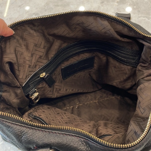 LAST CHANCE! Cole Haan Black Ruched Satchel Leather Shoulder Bag - Picture 8 of 10